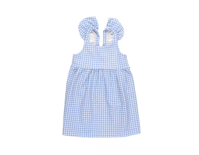 Blue dress flat lay