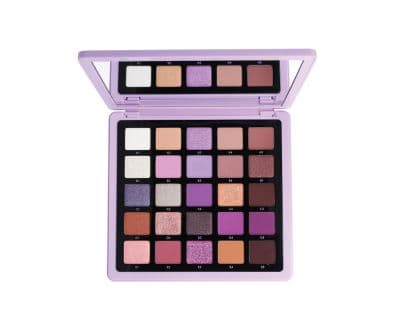 Large purple eyeshadow palette with mirror