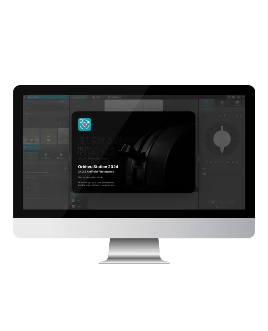 Orbitvu Station Software Splash Screen and Interface
