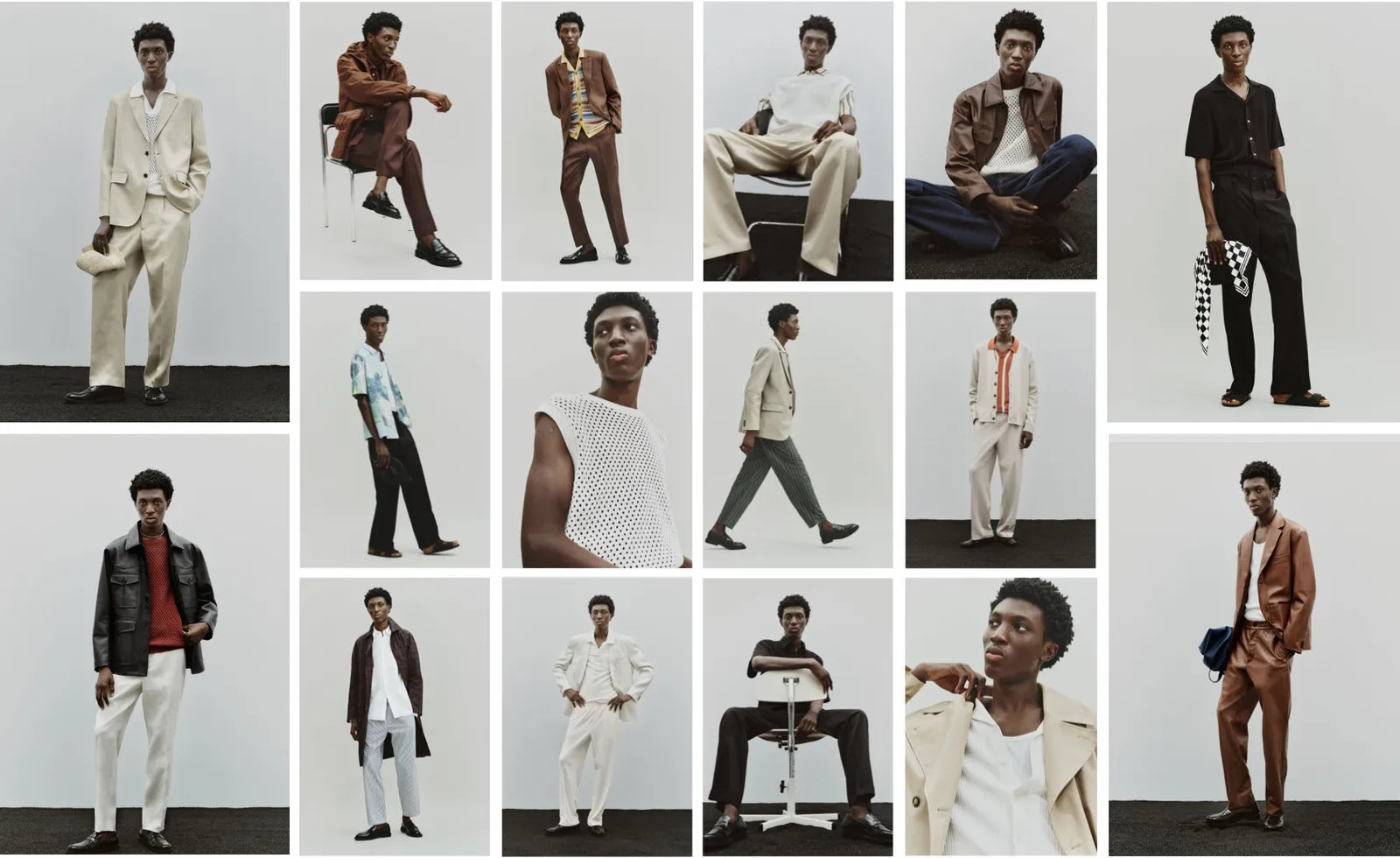 H&M thematic lookbook page with smart outfits