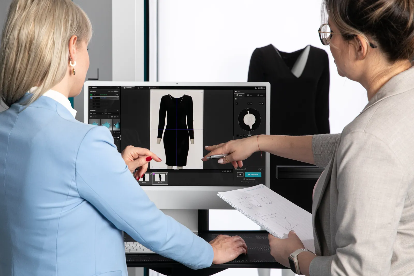Reviewing lookbook images during post-production in Orbitvu software