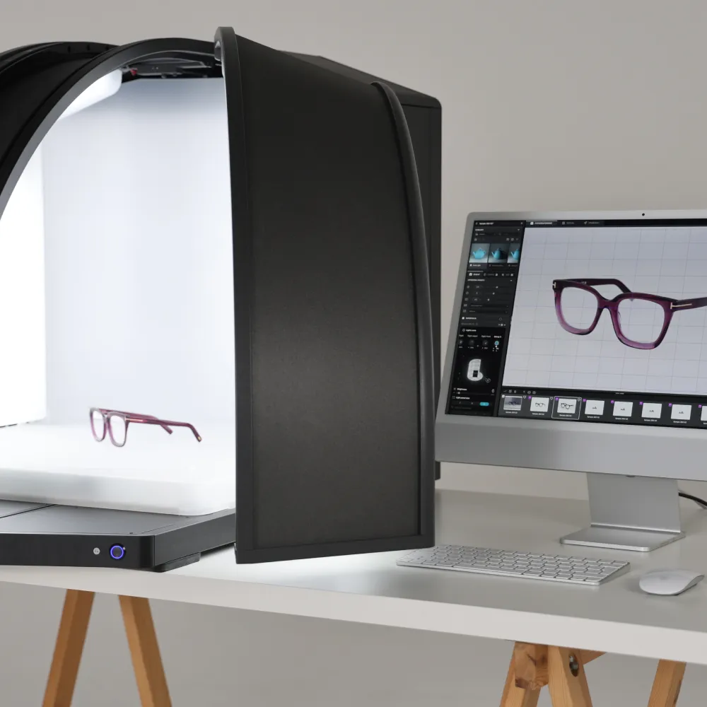 AI-assisted templates for eyewear photography